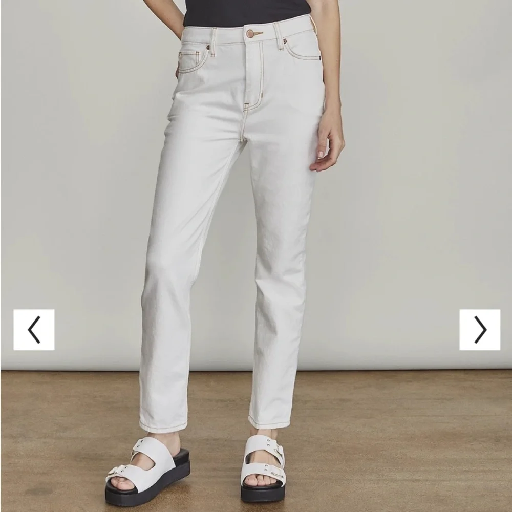 Elizabeth and James High Rise Straight Leg Off White Jeans - Picture 2 of 9